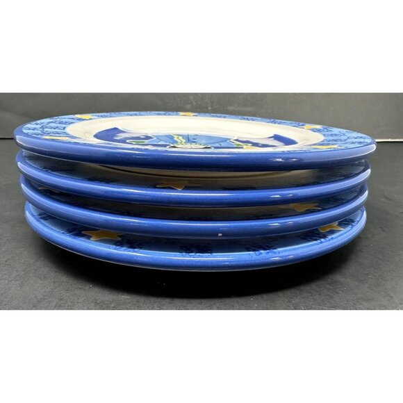 Vtg 4 SANDI GORE EVANS S'MORES THE MERRIER Jolly Follies Salad Plates Snowman - Picture 9 of 13